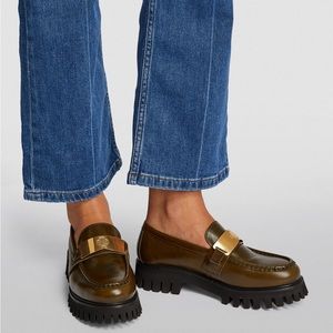 NEW Maje Leather Platform Loafers